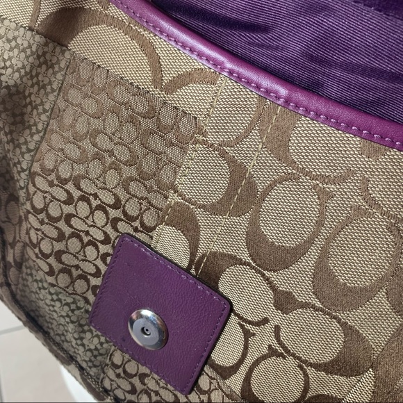 COACH purple patchwork shoulder bag - Picture 7 of 12
